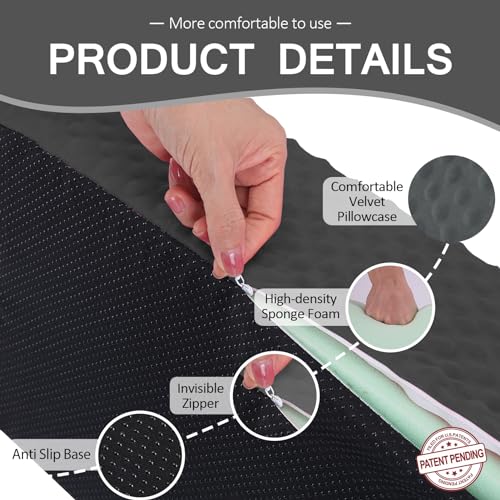 Wedge Pillow for Side Sleeping, Body Positioning Foam Wedge Pillow - color: Dark Gray