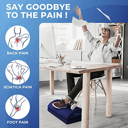 BlissTrends Foot Rest Under Desk, Foot Stool with 2 Adjustable Heights - color: Blue, size: XX-Large