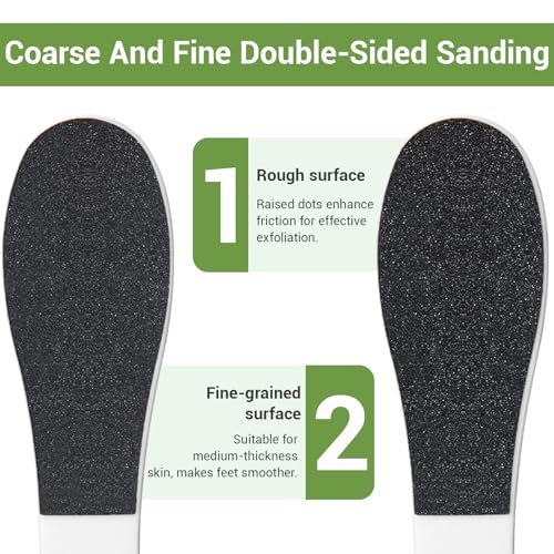 15 Pcs Pedicure Foot Files for Feet, Professional Double Sided Heel Callus Emery Boards with Plastic Handle for Feet Scrubber