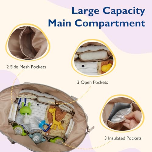 mommore Diaper Bag Tote Large Travel Baby Bag with Pacifier Case - color: Navy Blue