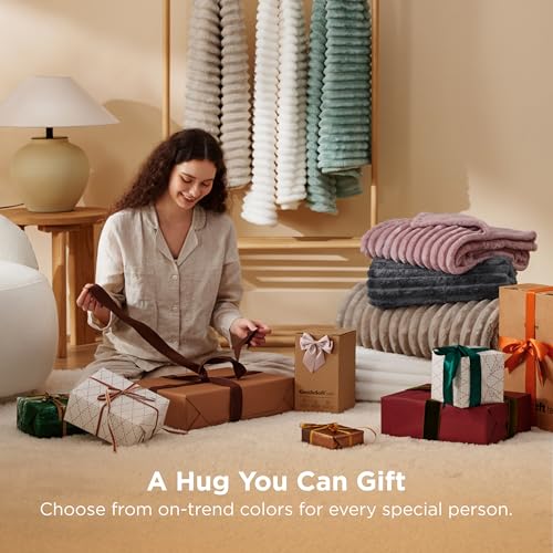Bedsure Extra Soft Large Fleece Blanket for Bed Off White 120"x120" - color: Off White, size: Large