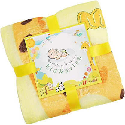 Baby Monthly Milestone Blanket Large 60"x40" Memory Blanket w/Growth Tracker - color: Yellow