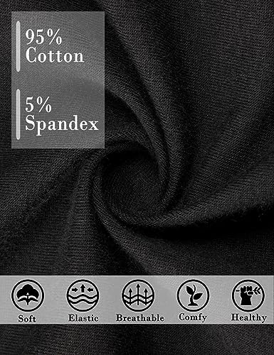 POKARLA Womens Cotton Underwear High Waist Full Coverage Briefs Soft Breathable Postpartum Panties Stretch Underpants - color: Black02-5pack, size: X-Large