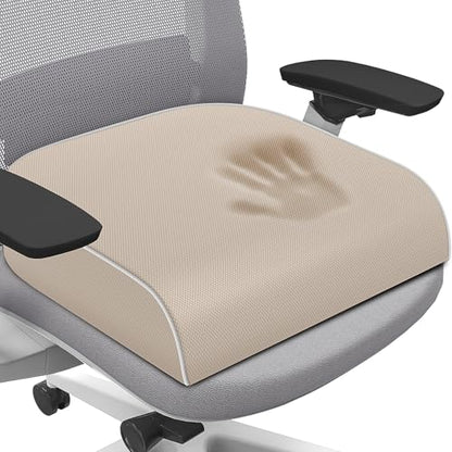 SweetSlubr Seat Cushion, Chair Pad, Memory Foam Tailbone Pain Relief - color: Beige, size: Large