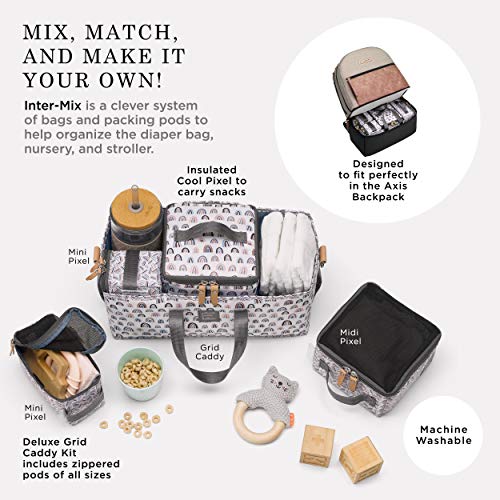 Petunia Pickle Bottom Deluxe Kit, 3-in-1 Grid Caddy Organizer, Lightweight Packing Cubes, Organize Diaper Bag, Stroller, Nursery, Unity