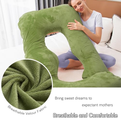 60 Inch Pregnancy Pillow for Sleeping (Green) - color: Green