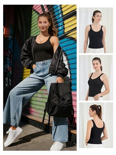 Ecavus Nursing Tank Tops with Built in Bra, Nursing Sport Bra - color: Black, size: Small