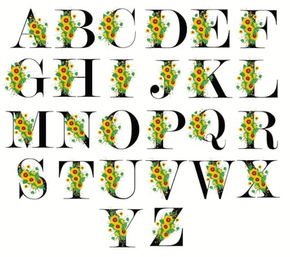 Andeiltech Initial Canvas Tote Bag Sunflower Letter Personalized Makeup Bag Monogrammed Gift for Bridesmaids Birthday Wedding - color: Sunflower Letter_o