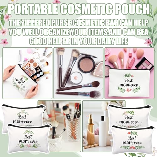 Tallew 10 Pcs Best Mom Ever Makeup Bags Gifts, Greenery - style: Greenery