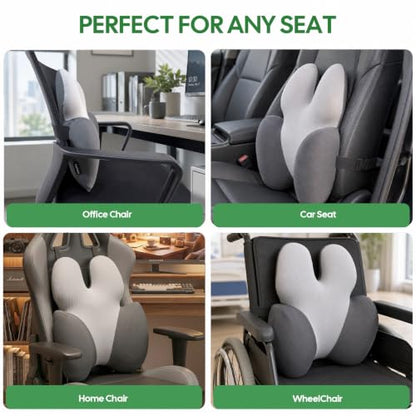 Full Back Support Pillow for Office Chair, 3-Zone Memory Foam