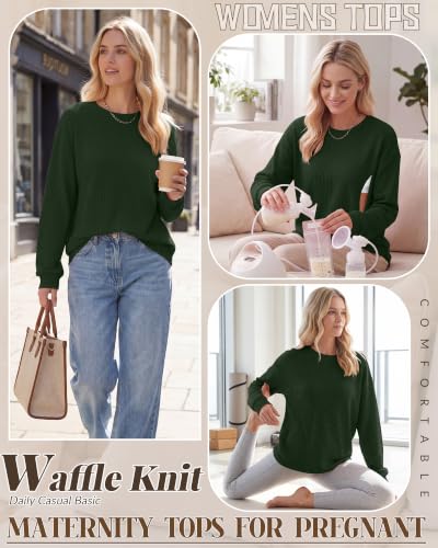 Oakgarden Women's Zipper Oversized Nursing Sweatshirts - color: Army Green, size: Large