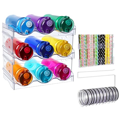 4 Pcs Water Bottle Organizer Set for Kitchen Cabinets - style: 3 Layer