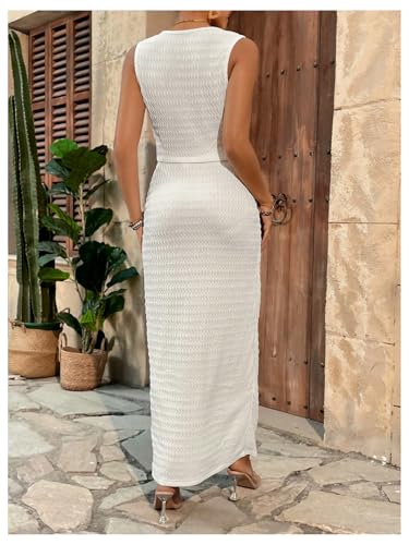 Milumia Women's Maternity 2 Piece Outfits Tank Top Bodycon Maxi Skirt Sets - color: Apricot, size: Medium