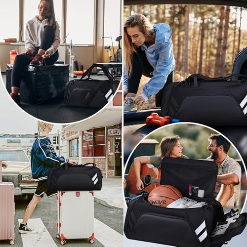 WOLFILIST Gym Bags for Men & Women - Duffle Bag with Shoe & Wet Compartment