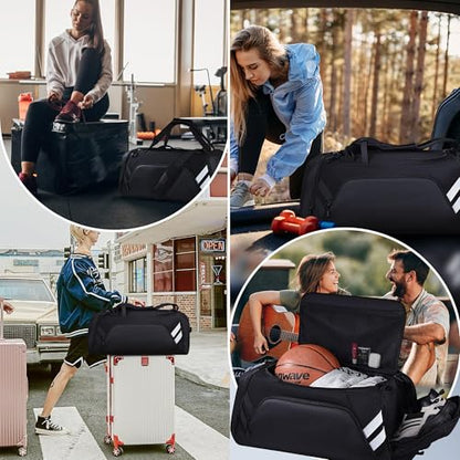 WOLFILIST Gym Bags for Men & Women - Duffle Bag with Shoe & Wet Compartment