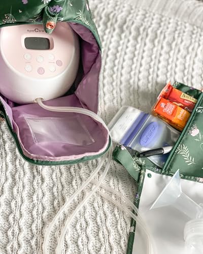 Sarah Wells Lizzy Breast Pump Tote (Olive You) - color: Olive Floral