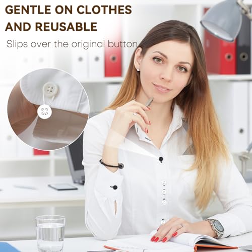 9PCS Collar Extenders for Dress Shirts, Soft Elastic Neck Button Extender Compatible with Men's Button-Up Shirts, Instant 1-1.5 Inch Extra Space for Tight Collars (9, Black)