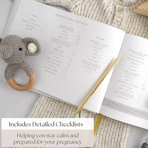 Complete Pregnancy Journal & Memory Book - Weekly Pregnancy Scrapbook with Ultrasound Photo Slots - Pregnant Planner Tracking, Milestone Tracker & First‑Year Keepsake - color: Gold
