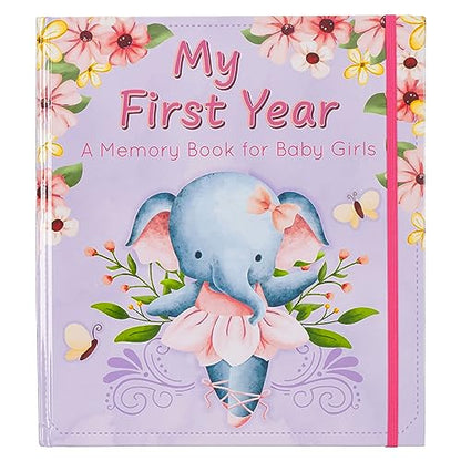 With Love My First Year A Memory Book for Baby Girls Purple Keepsake Photo Book