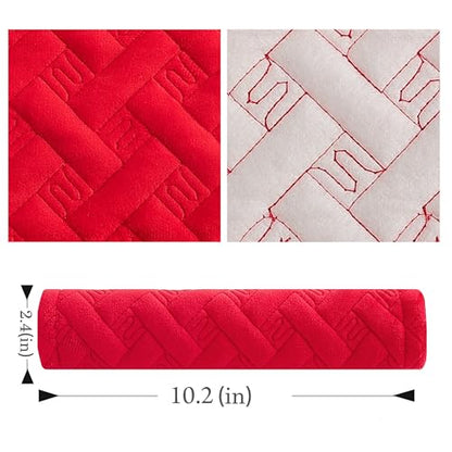 Amooca 2-Pack Braid Pattern Seat Belt Covers Shoulder Pads for Car & Bag - color: Red