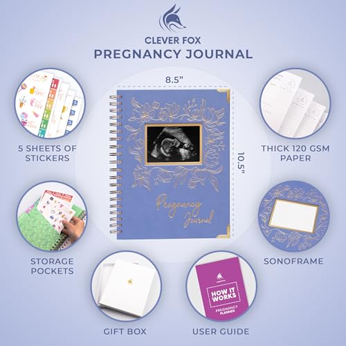 Clever Fox Pregnancy Journal, Expecting First Time Mom Planner Lavender - color: Lavender, size: 9" x 10.5" SonoFrame Edition
