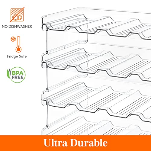 Lifewit Stackable Water Bottle Organizer for Cabinet, Clear Tumbler Holder - size: 4 Tier-16 Bottle