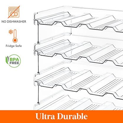 Lifewit Stackable Water Bottle Organizer for Cabinet, Clear Tumbler Holder - size: 4 Tier-16 Bottle