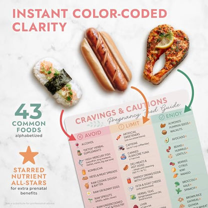 Pregnancy Food Guide Magnet, Expecting Mom Gift, 1 Piece