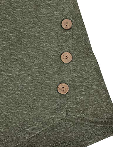 connche Women's Button Side Maternity Tunic Nursing Tops for Breastfeeding - color: Olive Green, size: X-Large