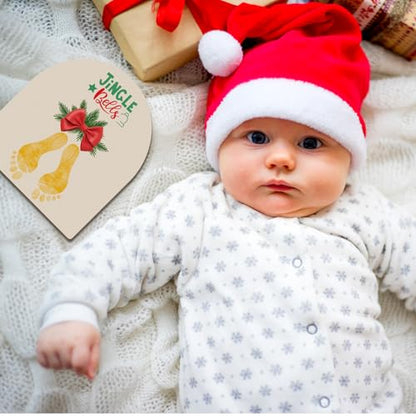 Beeveer Christmas Baby Footprint DIY Crafts Mistletoe, Bow - style: Bow