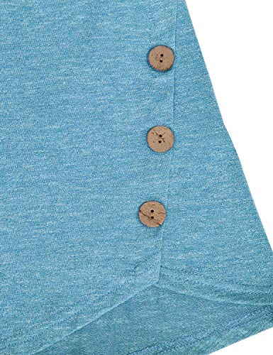 connche Women's Button Side Maternity Tunic Nursing Tops for Breastfeeding - color: Blue, size: XX-Large