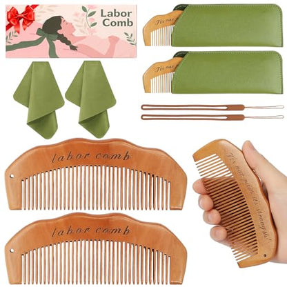 Birthing Combs for Labor - 2 Pack Wooden Pregnancy Essentials for Moms - color: 2 Pack-Wave