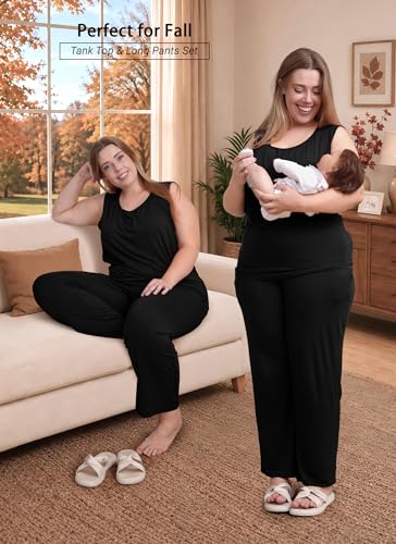 Rnxrbb 4 PCS Hospital&Home Nursing Pajamas Robe Set Maternity Postpartum Pj - color: Black, size: Medium