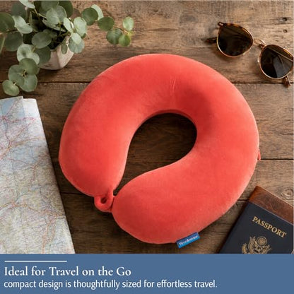 Brookstone Travel Neck Pillow Lightweight U-Shaped Memory Foam Pillow - color: Terra Cotta