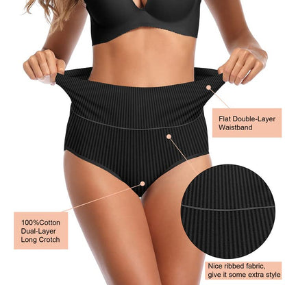 UMMISS Womens Underwear Cotton High Waisted Tummy Control Panties Plus Size Full Coverage Ladies Briefs - color: A-multi-5 Pack, size: X-Large-XX-Large