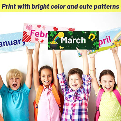 Fancy Land 12 Months of The Year Headers Bulletin Board Set Cutouts Posters