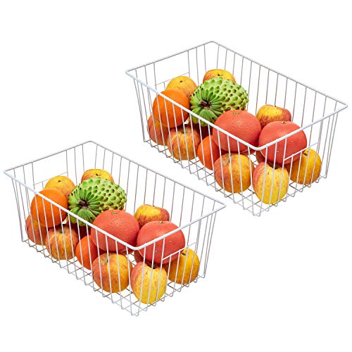 16inch Upright Freezer Organizer Baskets for 13-14,16-21 cu.ft Standup Freezer, Settle freezer chaos and reduce food waste effectively, Durable, Fully Use Space, Improve Air Circulate,Pack 3 - color: 16*12*6, white