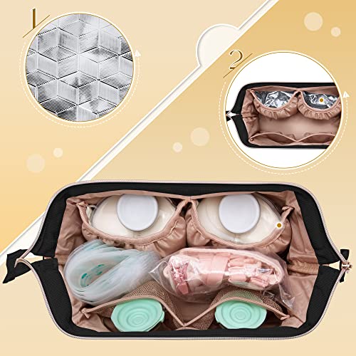 Fasrom Wearable Breast Pump Bag Compatible with Eufy, Medela & Elvie Pumps - color: Black