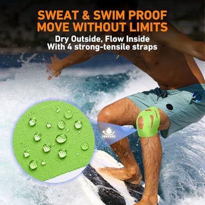 KTQUICK Precut Kinesiology Tape for Knees,12PCS,20% Stronger Adhesive Green - color: Green, size: 12PCS