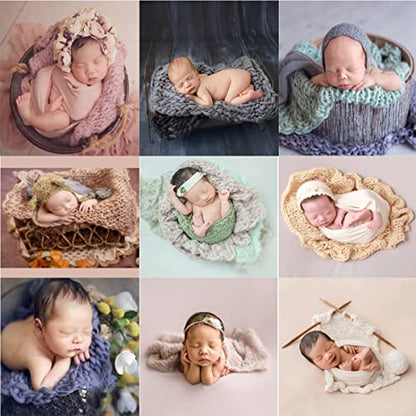 Zeroest Baby Photography Props Basket Braid Wool Blanket - color: Light Pink