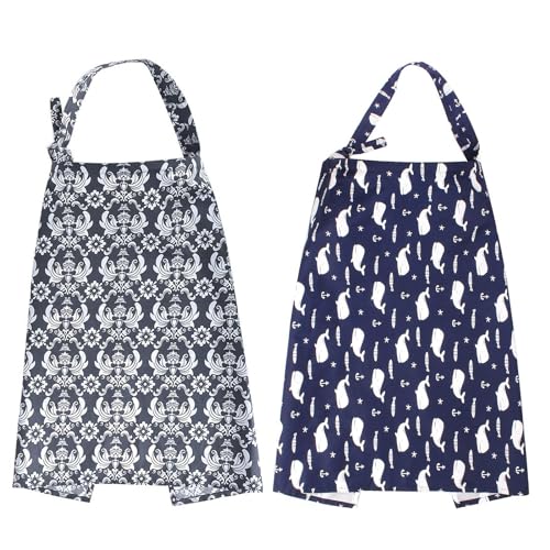 2Pack Nursing Cover for Breastfeeding Grey and Blue
