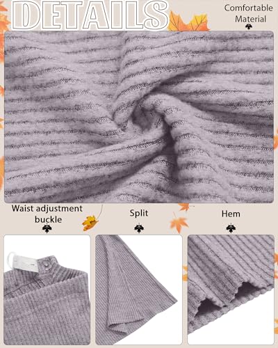Neer 3 Pack Women's Ribbed Knit Maternity Skirts - color: Light Pink, Light Purple, Dark Gray, size: Large