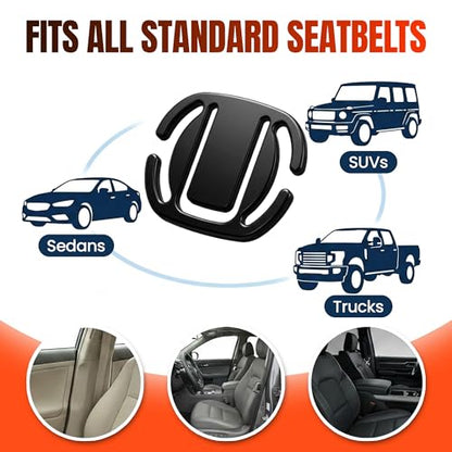 PHOBA Car Shoulder Strap Positioner Clip, Black 4 Pack, Durable Nylon Strap Adjuster for Neck Comfort, Strap Guide for Better Strap Placement, Universal Fit, Easy Clip On Install