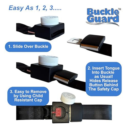 Seat Belt Lock Cover, 2 Pk for Buses & Commercial Use - color: Black 2 Pk