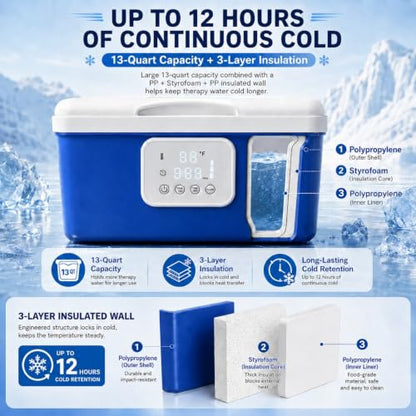 [CBL] Programmable Cold Therapy Machine, Ice Machine for Knee After Surgery with Knee & Shoulder Pads, Ice Water Circulation System, Quiet Pump, Timer & Flow Control, Post-Surgery Pain Relief