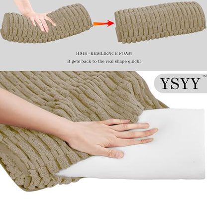 Memory Foam Recliner Neck Pillow. - color: Khaki, size: 17"W x 2.7"D