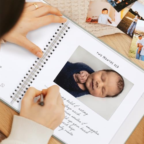 Keepsake Baby Memory Book for Boys and Girls - Timeless First 5 Year Book - color: Sage
