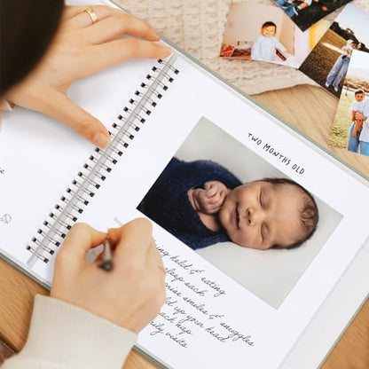 Keepsake Baby Memory Book for Boys and Girls - Timeless First 5 Year Book - color: Sage