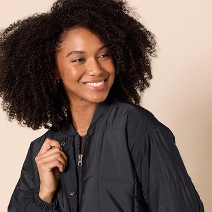 Amazon Essentials Women's Oversized Quilted Coat (Available in Plus Size) - color: Black, size: Medium