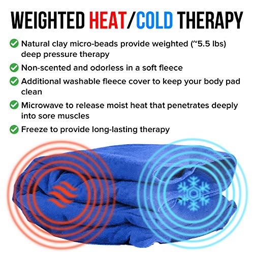XL Microwavable Heating Pad with Cover Releases Moist Heat for Back Pain - color: Blue
